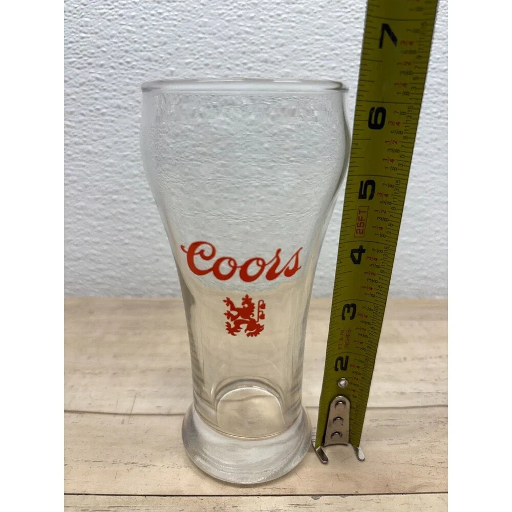 Vtg Set Of 2 Coors Glasses Lion Griffin Logo And Banquet
